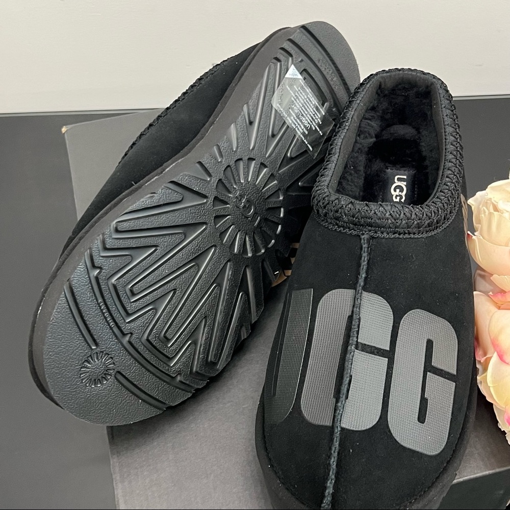 UGG Tasman Scatter Graphic Slippers Men 12 Black - Picture 4 of 5
